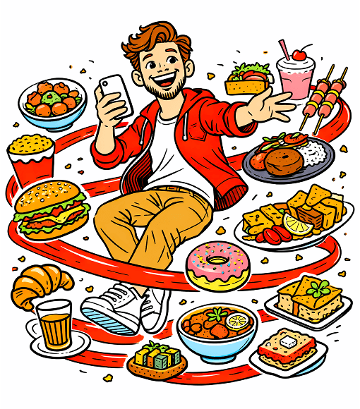 Interactive dining illustration